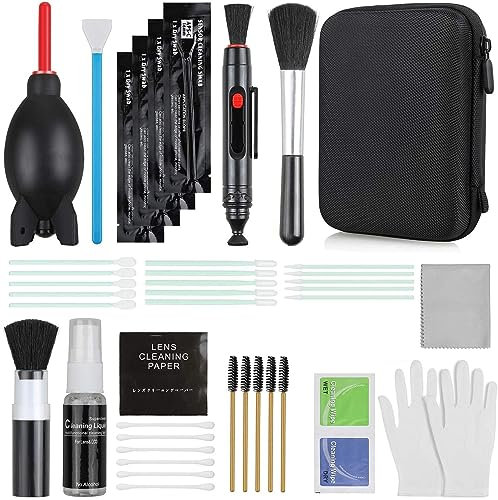 17-in-1 Camera Cleaning Kit for DSLR Cameras (Canon, Nikon,Sony), with Air Blower, Cleaning Pen, Detergent, Cleaning Cloth, Lens Brush, Carry Case