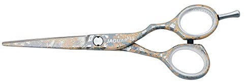 JAGUAR Friseurschere Haarschere NATURAL VIBES 5.5 Zoll Silver Line Special Edition mit passendem JAGUAR-Anhänger