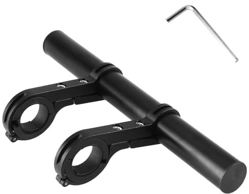 TRIWONDER Fahrrad Lenker Erweiterung, Lenkererweiterung, Doppel/Einzel Fahrradlenker Extender Halterung für 25-34mm Lenker, GPS, Sport Kamera, Taschenlampe, Smartphones (Doppelklemme - 20cm)