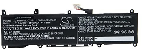 vhbw Battery Replacement for Asus C31N1806, C31PIJ1 for Laptop (3600mAh, 11.55V, Li-Polymer)