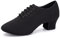 AOQUNFS Zapatos de Baile Latino Mujer Cerrados con Cordones Tacón Bajo Zapatillas de Salsa Tango Moderno Jazz de Practica,NJB-Negro-5-2MD,EU39