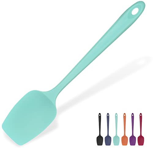 U-Taste Cucchiaio Spatola in Silicone Flessibile: 315℃ Resistenza al Calore Spatola in Gomma senza Cuciture, Utensile da Cucina da Forno per Miscelazione Raschiare (29cm, Acqua Sky)