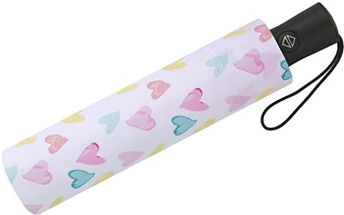 Damen Taschenschirm mit Auf-Zu-Automatik Watercolors - Herzen