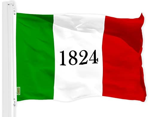 G128 Alamo 1824 Flagge, 90x150 cm, LiteWeave Pro Series bedrucktes 150D Polyester,historische Flagge, für drinnen und draußen, Messingösen, dicker und langlebiger als 100D 75D Polyester