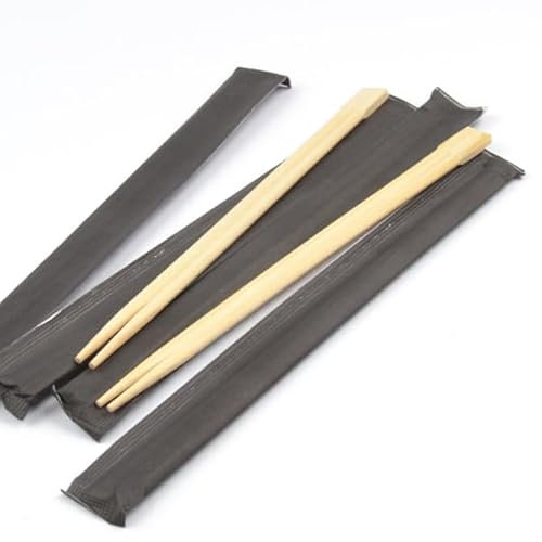 GRADISCO - BACCHETTE BAMBOO CINESI GIAPPONESI MONOUSO USA E GETTA. OTTIME PER ASPORTO E TAKE AWAY. CM 20,5. BIODEGRADABILI CON INCARTO NERO ELEGANTE - CONFEZIONE DA 100 BACCHETTE