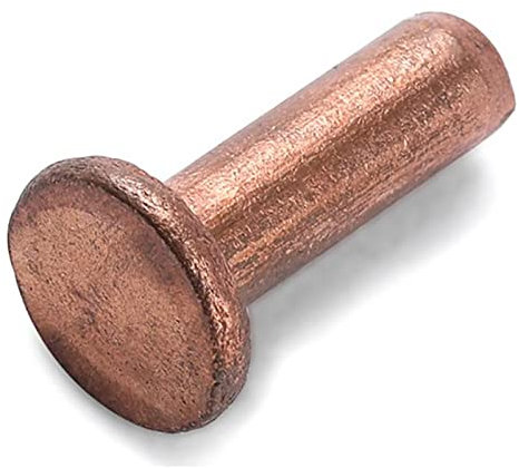 CREULT Flachkopf Vollnieten aus Kupfer M2,5 x 3mm Länge rund Glatter Körper Schlagzeug Verbindungselemente Konservierungsmittel Material (100 Stück)