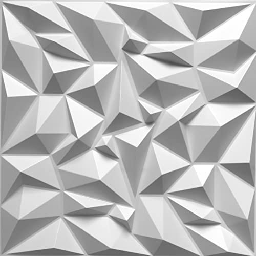 50cm x 50cm 3D Paneele PVC Kunststoffpaneele 12 Stück Wandpaneele Gaming Zimmer Wand Decke 3D Optik Mirror hochwertige & Harte PVC 3D Platten