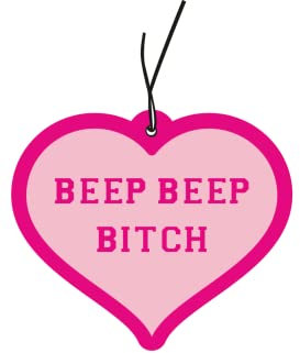 2x Beep Beep Bitch Duftbaum Auto lustig, Auto Duftspender Herz pink, Duftbaum Auto tuning, car air freshener, Duftanhänger Auto, Duftbaum Set Auto