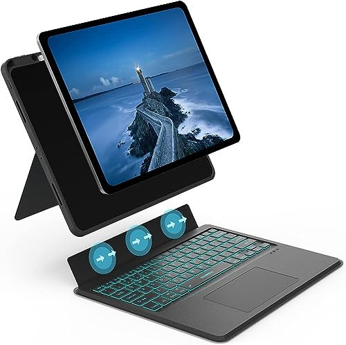 seenda Funda con teclado con panel táctil y soporte para iPad Pro de 11 pulgadas (1, 2, 3ª y 4ª generación – 2018, 2020, 2021, 2022), 2022.2020), negro