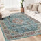LuxFocus Wohnzimmer Teppich Vintage Medallion Muster - Weich Kurzflor, Rutschfest für Schlafzimmer, Esszimmer - Innen-Bodenmatte Maschinenwaschbar Braun-Grün 120x170 cm