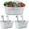 BOFUNX 2pcs Hängetöpfe Set Vintage Pflanztopf Blumentopf Übertopf mit Haken Balkon Blumentopf Hängend für Dekotation Balkon Draussen Innenwand Garten Wand (Garden Eisenblech 27×14×24.5cm)