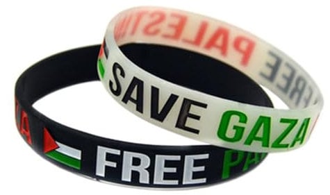HRTLSS Free PaläStina Armband,Save Gaza Silikonarmband,Free Palestine Palästina Zeichen Silikon Handring Inspiration Armband,Save Gaza Armbänder Charms Manschette Armreif (2 Stück-Schwarz+Weiß)