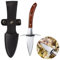 Xrten Oyster Opener Tool, Stainless Steel Shell Cutter With Wooden Handle and Leather Case for Clam, Scallop, Shellfish and Seafood