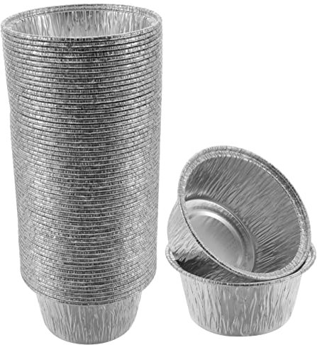 PRETYZOOM 100pièces Tasses Aluminium Foil Pour Pâtisserie Et Desserts Contenants Pratiques Pour Pudding Et Gâteaux