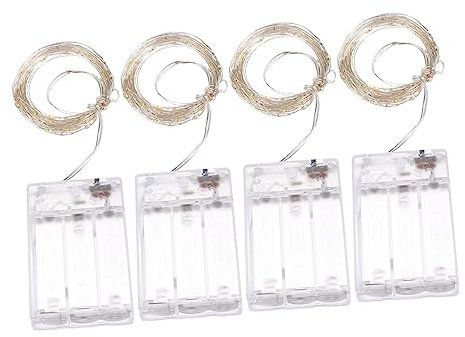 Gadpiparty 4 Stück Schnur Lichterkette aus Kupferdraht outdoor fairy lights party beleuchtung Besaitungsmaschine für Badminton Goblincore-Raumdekoration weihnachtsdeko LED-Lampendekor Plastik