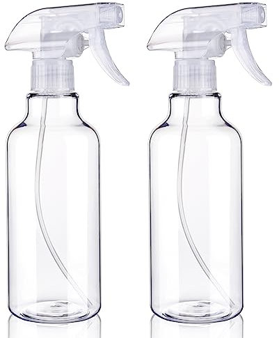Hokretme Plastic Spray Bottles Empty Spray Bottle 16.9oz/500ml 2 Pack Heavy Duty Spraying Bottles Mist/Stream Water Bottle for Cleaning Solutions, Plants, Pet, Essential Oils, Hair, Cooking