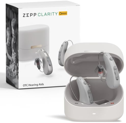 Zepp Clarity Omni OTC Hearing Aids for Older Adults - Ideal Background Noise Reduction, 18 HR Battery & Rechargeable Case, iOS and Android Bluetooth, App Control, Lifetime Service and