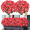 SOMYTING 10 Bündel Kunstblumen wie Echt Balkon Künstliche Blumen Außenbereich UV-beständig Wetterfest Künstliche Balkonpflanzen Balkonblumen für Haus Fensterbank Hochzeit Dekor (Rot)