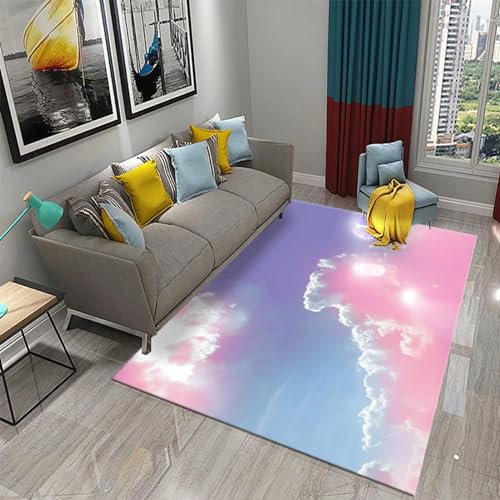 Kinderteppich Bunte Wolken Nebel Verträumt - Kurzflor Teppich Kinderzimmer Spielteppich Antiallergen Und Extra Weich - Babyzimmer Teppiche Für Junge Und Mädchen Babyteppich 200 X 300 Cm -5G3F3J9I6K1Y7