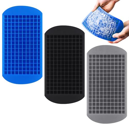 Lot de 3 petits bacs à glaçons, mini bac à glaçons, moule à glaçons en silicone, petite machine à glace, moule à glaçons en forme de cube