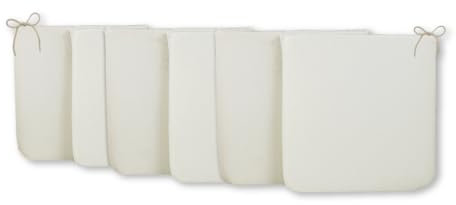 CHELY INTERMARKET Cojines de sillas 40x40x3cm Blanco Set de 6 unds para Cocina, Salon y terraza