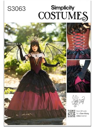 SIMPLICITY Sewing Pattern SS3063H5 Misses' Corset and Skirt Costume by Raine Emery H5 (6-8-10-12-14)
