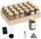 Miorkly 24 Pcs Gewürzgläsern mit HolzRegal -Gewürzdosen Holz Deckel-Gewürzstreuer inkl.Etiketten,Trichter-Gewürz Organizer passend für alle Schubladen Schublade-Gewürze Aufbewahrung