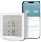 GlasFlength Thermomètre Hygromètre Connecté WiFi, Petit LCD Capteur Humidité Température Bluetooth Stockage Données Contrôle par l’APP Lecture à Distance Thermo-hygromètre pour Maison Chambre