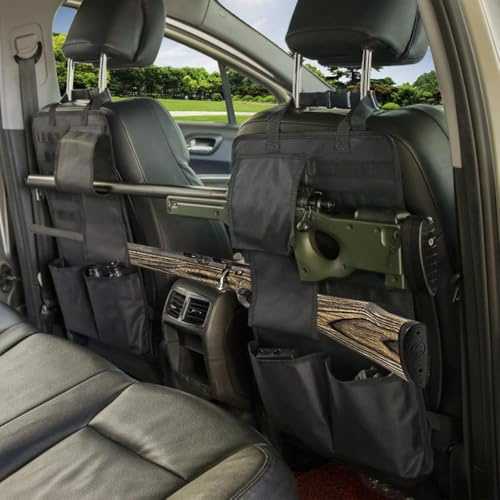 GXQFF 2-teiliger Waffenhalter for Die Autositzlehne, Waffentasche Auf Dem Rücksitz, Outdoor-Tarn-Sicherheitstrage-Organizer-Halter Für Gewehr Schrotflinte Mit Aufbewahrungstasche