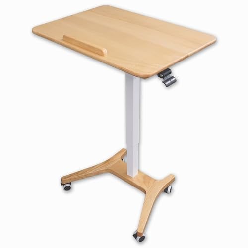 Victor Mobiler Stehpult aus Massivholz - Höhenverstellbar, ergonomischer Stehpult für Ihr Büro, Stabiler Arbeitsplatz, modernes Design und platzsparende Lösung