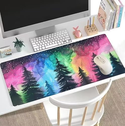 Tapis de Souris Coloré Tapis de Souris Gamer XXL 1600x800x3mm Gaming Accessoire, Tapis de Souris Arbre Tapis Souris Résistant à l'eau avec Base en Caoutchouc antidérapant, Deco Bureau Travail W5-731