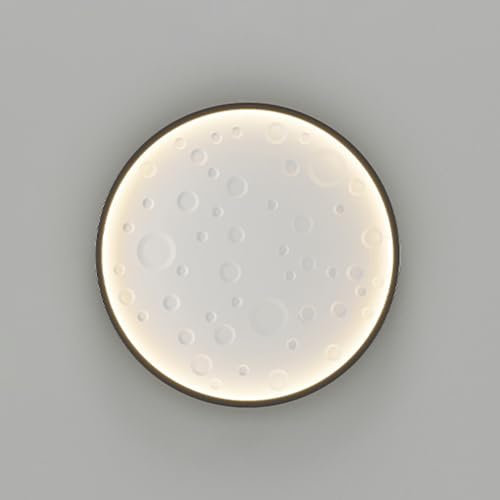 Jadssox Aplique de pared con forma de luna, recargable, funciona con pilas, LED, redondo, 20 W, 4000 K, iluminación de pared para sala de estar, dormitorio, pasillo, habitación de los niños, regalo de