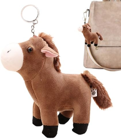 Porte-Clés Cheval Doux - Compagnon Adorabl Porte-Clés Cheval Peluche | Texture Peluche Porte-Clés De Poupée De Cheval | Chaîne De Clés De Poupée à Cheva Pour Amoureux Des Animaux, Fourre-Tout