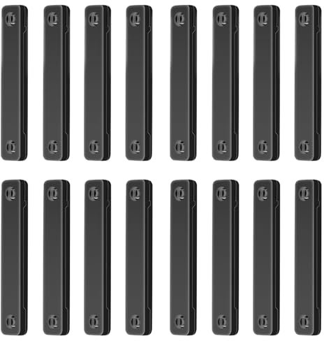 Clips magnéticos para mosquiteras, imanes para puertas de balcón, sin agujeros, clip para ventana, para mosquiteras, cocinas, oficinas (negro * 16)
