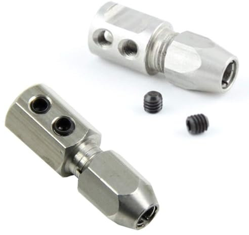 Acoplador de pinza para eje de motor de 5 mm y cable de 4 mm de acero inoxidable, 1 clip de cable, color negro