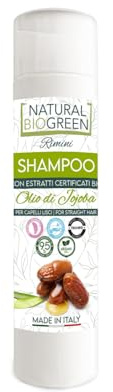 Naturalbiogreen Jojobaöl-Shampoo für glattes Haar, vegan, 250 ml