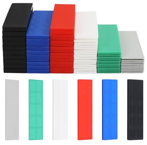 Abstandshalter Kunststoff 80 Stück 28 x 100 mm Verglasungsklötze Set | 1-6 mm Unterlegplatten Kunststoff ,Glaserklötze Unterlegkeile Fensterkeile Fensterklötze(6 Farben)