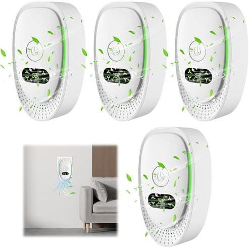 Air Purifier for Bedroom, 4 Pack Negative Ion Plug in Air Purifier, Portable Mini Ioniser, Plug in Automatic Air Freshener, Quiet Odour Remover for Pets, Toilets, Offices, Rooms