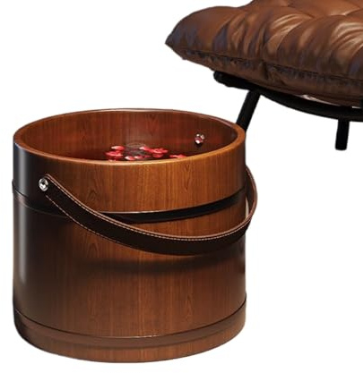 gambe in legno – piedi 25 x 31 cm, bacino da bagno, bacino in legno | Immergere in spa per il relax, la pulizia, la funzione di conservazione del calore della sauna e