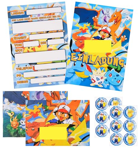 Thingehoy 12PC Einladungskarten Kindergeburtstag, Invitation Cards Deutsch | Einladung Geburtstag, Party Einladungskarten