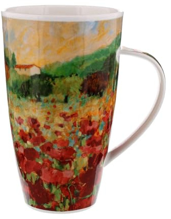 Dunoon Paysage Mohnblumen Becher, Porzellan, Konisch, 0.6 Liter