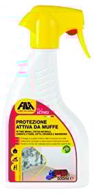FILA Surface Care Solutions, ACTIVE2, Protettivo Anti Muffa contro la Ricomparsa, per Muri Interni da usare prima della Vernice Antimuffa, Trattamento Spray Trasparente Protettivo, 500ml