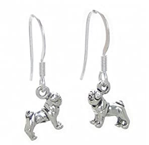 Maldon Jewellery Ohrringe Hund / Mops Sterlingsilber SSLP3554--HOOKS, hängend