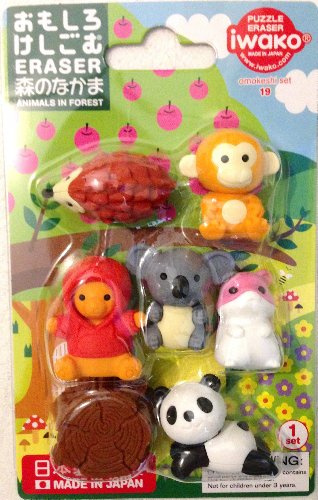 Iwako Kawaii Animals of the Forest (Set of 7 Animals) by Iwako
