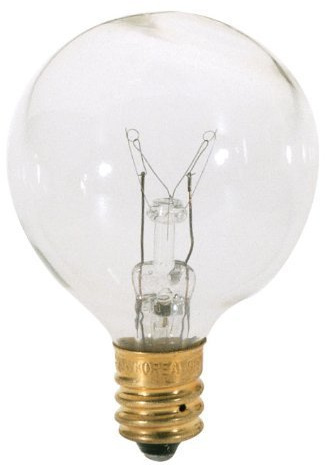 Satco S3844 120v Pear Candelabra Base 10-watt G12.5 Light Bulb, Clear 5 Pk Bundle