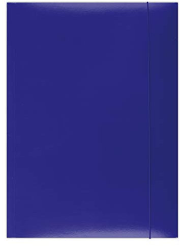 OFFICE PRODUCTS 21191131-01 Mappe mit Gummiband Karton, A4, Grammatur 300 g/m², 3 Klappen, blau
