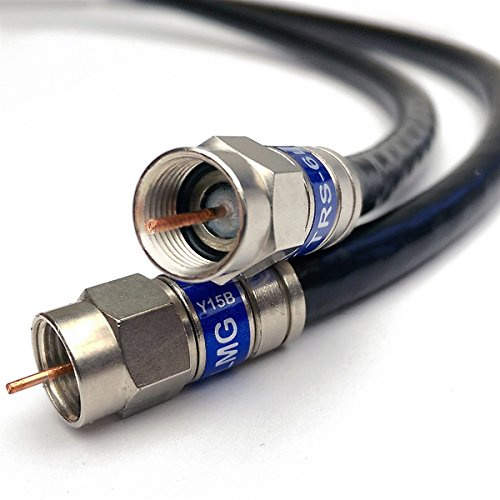 Cable coaxial de corte personalizable de 15 a 120 m con conectores RG-6 / RG-11 60 m; de cobre macizo con opciones para el temporal, TriShield, QuadShield Messenger estilo entierro directo doble, de fabricación estadounidense por PHAT SATELLITE INTL.