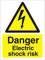 Seco Danger Electric Shock Risk Sign, 150mm x 200mm - Self Adhesive Vinyl