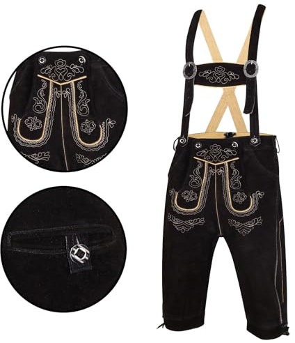 TR Martha Herren Trachten Kniebundhose - Kniebundhose, Schwarz , 56