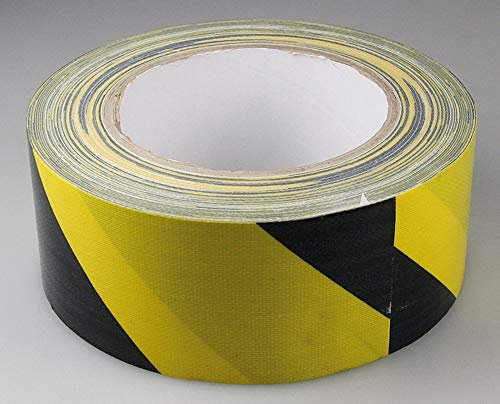 Gewebe Klebeband schwarz / gelb, Industrie-Markierungsband, 50mm x 25m